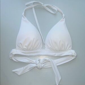 Victoria’s Secret Swim White Bikini Top with Tie Straps